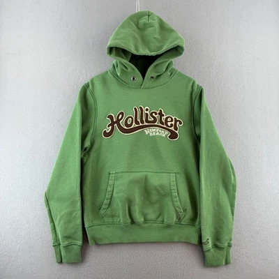Sudadera Hollister De Colección Para Hombre Pequeña Verde Pullover Pesado Surf Y2K Foto 1 de 4