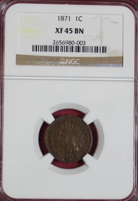 1871 INDIAN CENT NGC XF45 BN - Image 1 of 4