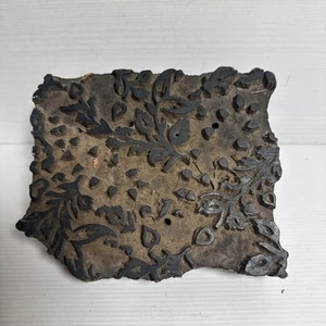 Wooden Printing Block Hand Carved Textile Fabric Stamps Rectangle Vintage - Bild 1 von 24