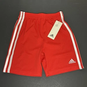 Adidas Boys Athletic Shorts Size 6 Red Striped Sports Casual Wear - Picture 1 of 8