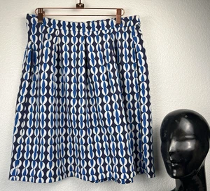 Falda plisada Boden para mujer 12L azul a lunares mezcla de algodón bolsillos línea A - Imagen 1 de 7