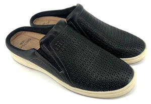 Earth Origins Women Size 9 Perforated Leather Slip-On Clogs Emilia Black (V) - Picture 1 of 9