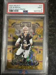 Panini Select 2023 - Concourse Joe Burrow #20 Gold Disco Prizm/10 - Imagen 1 de 3