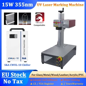 CRS 15W 355nm UV Laser Marking Engraving Machine For Glass Acrylic Wood EU Ship - Picture 1 of 16