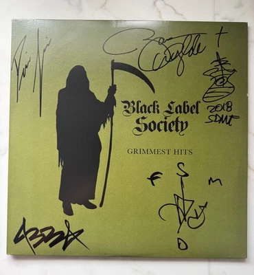 Zakk Wylde  Signed Black Label Society Grimmest Hits LP Vinyl - Image 1 of 4