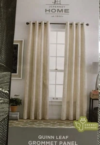 JCP HOME 50" X 120" QUINN LEAF SAGE GREEN GROMMET PANEL CURTAIN NEW - Picture 1 of 4