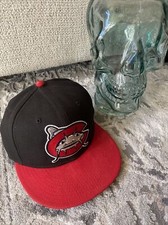 Carolina Mudcats New Era 5950 Fitted Hat Cap Red Size 7 3/8 Game Used