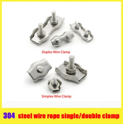 MARKENLOS Geeignet für 1,2mm-8mm 304/A2 Edelstahl Drahtseil Simple Grip Kabelklemme