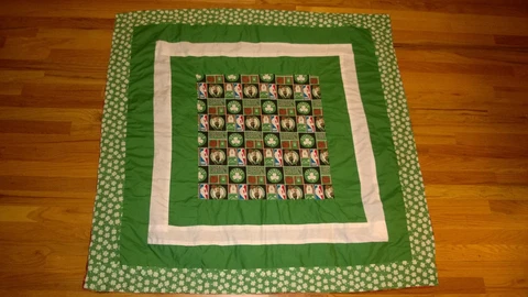 RARE BOSTON  "CELTICS"  COTTON/FLEECE TWOSIDED  BLANKET 48" X 48" NBA Cover