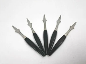Vintage Hors d'oeuvres Olive Cheese Fork Skewer Stainless Japan Set of 5 - Picture 1 of 5