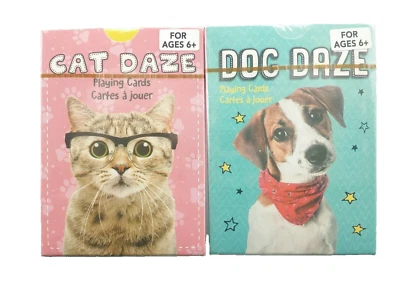 DOG & CAT DAZE Pets Playing Cards Sealed Deck Kid Adult Fun Toy Games Poker Size - Image 1 of 4