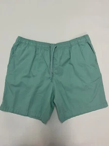 RS SURF Aqua Green Flat Front Dock Shorts Cotton Drawstring Sz XL Pockets EUC! - Picture 1 of 10