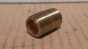 STRAIGHT BRASS FITTING (3/8” NPTF, .455" ID, .670” DIA., 1.04” LG.) X111H - Picture 1 of 4