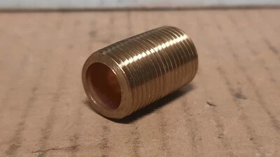 STRAIGHT BRASS FITTING (3/8” NPTF, .455" ID, .670” DIA., 1.04” LG.)  X111H - Image 1 of 4