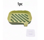 1pc Wall-Mounted Soap Dish with Drain - No-Drill Dual-Layer Bathroom Holder-NEW