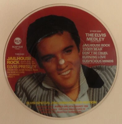 Elvis Presley ~ The Elvis Medley / Jailhouse Rock ~ 1983 UK 7" Picture Disc  EX+ - Image 1 of 2