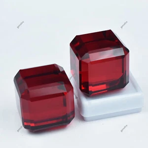 312.30 Ct Lab-Created CERTIFIED Rare Ruby Cube Cut Red Ruby Pair Loose Gemstone - Picture 1 of 12