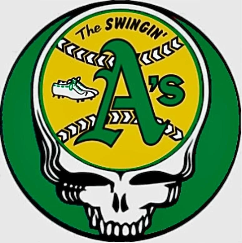 (3) Oakland A's Grateful Dead Stealie Skull Waterproof Vinyl Stickers 3x3 Decals - Image 1 of 1