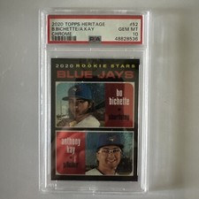 2020 Topps Heritage Bo Bichette Kay CHROME /999 Rookie RC #52 PSA 10