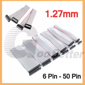 IDC Header Jumper Connector, 1.27mm Pitch, 2 Row, 20cm Flat Ribbon Cable, Female - Picture 1 of 24