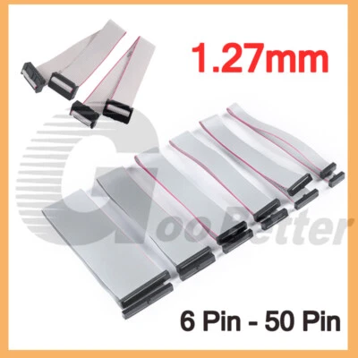 IDC Header Jumper Connector, 1.27mm Pitch, 2 Row, 20cm Flat Ribbon Cable, Female - Image 1 of 4