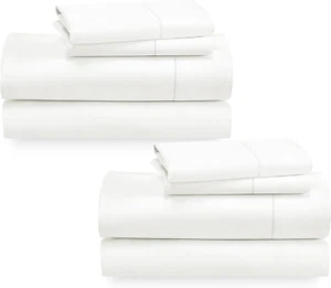 2-Pack Full 100% Cotton Sateen 400 Thread Count Sheets - Extra Soft, Breathable  - Picture 1 of 8