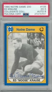1990 Ed Krause Notre Dame 200 #105 RC Rookie Signed Auto HOF Rare - Picture 1 of 1