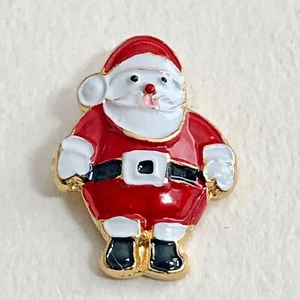 VINTAGE Hand Painted Full Figured Santa ~ JHB Aluminum Button - Picture 1 of 2