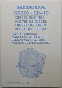 Original Honda GD320 & GD420 Diesel Engine Owner's Manual, 1988 - Picture 1 of 6