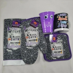Paquete de cocina de Halloween para horno guante almohadilla caliente soporte plato toalla taza de café #3 - Imagen 1 de 6