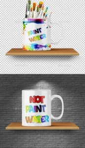 Paint Water Cup, Painter Gift, Custom PAINT WATER/NOT Paint Water Coffee Mugs, A - Picture 1 of 7