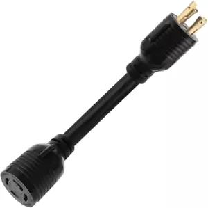 NEMA L5-30P to L14-30R Adapter Cord Twist Lock 4 Prong to 3 Prong 30 Amp Generat - Picture 1 of 6