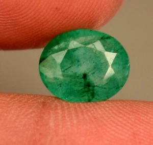 Piedra preciosa suelta certificada ovalada esmeralda natural de Zambia de 2,10 quilates - Imagen 1 de 5