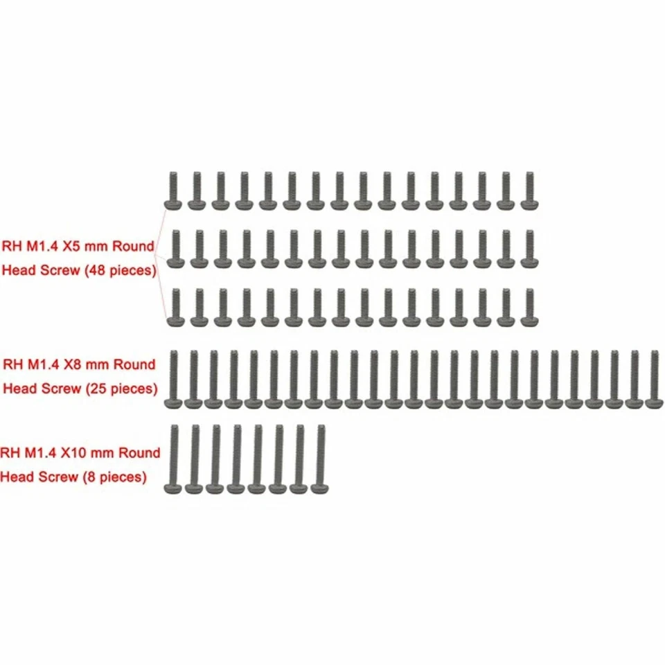 Hot Racing SXTF14SS M1.4 Stainless Steel Full Screw Set 81 p AXIAL SCX24 upgrade - Image 1 of 1
