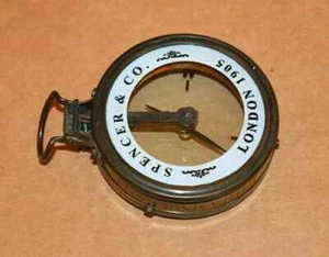 Antique brass compass 3" nautical spencer map reader magnifying compass - Picture 1 of 4