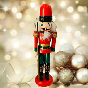 Nutcracker Red Christmas Decoration Gift chubby vintage cute King 12" Gift Lot - Picture 1 of 3