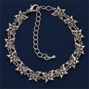 Antique Silver Plated Butterfly Anklet If needed the length can be Adjestable - Picture 1 of 1