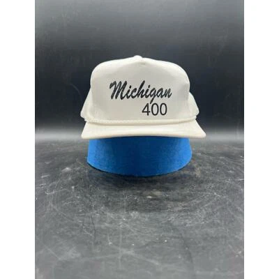 Sombrero de carreras Michigan 400 Speedway vintage años 90 espalda a presión blanco retro billete plano Foto 1 de 4