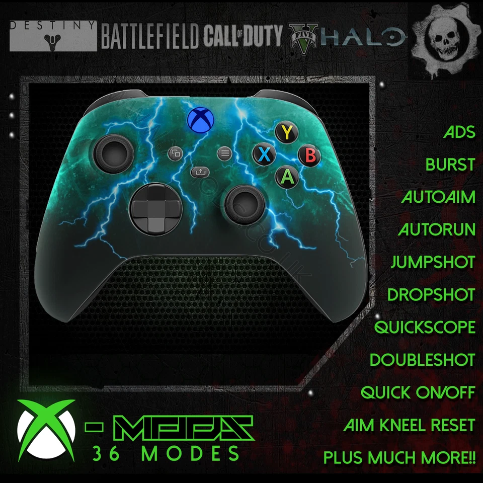 XBOX ONE SERIES RAPID FIRE CONTROLLER - CARNAGE MOD 2.0 - GREEN STORM - Image 1 of 1