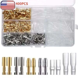 400x Female and Male Bullet Terminal Brass Wire Connector with Insulating Sleeve - Picture 1 of 10