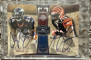 2011 Topps Five Star Football Champ Bailey/AJ Green Dual Auto #6/10 - Picture 1 of 2