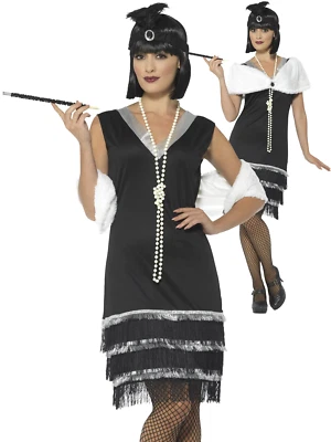 Ladies 1920s Flapper Costume Adults Charleston Fancy Dress Womens Gatsby Ne - Image 1 of 2