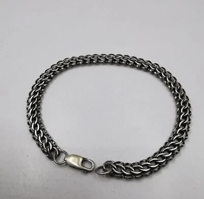 Bracciale vintage in argento sterling 925 fatto a mano 8,66" regalo gioielli ... - Immagine 1 di 4