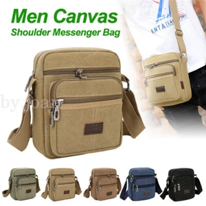 Retro Men's Canvas Shoulder Messenger Bag Crossbody Satchel Travel Man's Bags - Picture 1 of 16