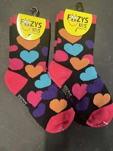 Hearts Foozys Girls Kids Crew Socks - Picture 1 of 1