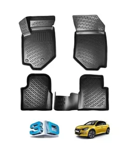 TAPIS PEUGEOT 208 II 2019-2025 3D TPE CAOUTCHOUC SUR MESURE NEUF AV + AR - Imagen 1 de 8