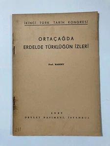 Traces of Turkishness in Erdel in the Middle Ages 1937 Prof. Rasony Turkish Book - Picture 1 of 1