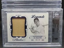 2020 Flawless Al Kaline Sapphire Legends Jumbo Game Used Bat #6/10 BGS 9 Tigers