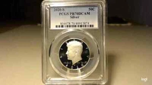 Cameo profondo 2020-S Kennedy mezzo dollaro PCGS Proof-70 argento - Foto 1 di 2