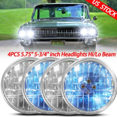 4PC Fits Cadillac DeVille 62-74 Calais 65-74 DOT 5.75 5-3/4" HEADLIGHTS HALOGEN - Image 1 of 4